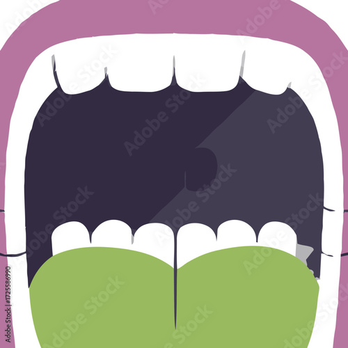 Wide Open Mouth Illustration A Colorful Vector Graphic