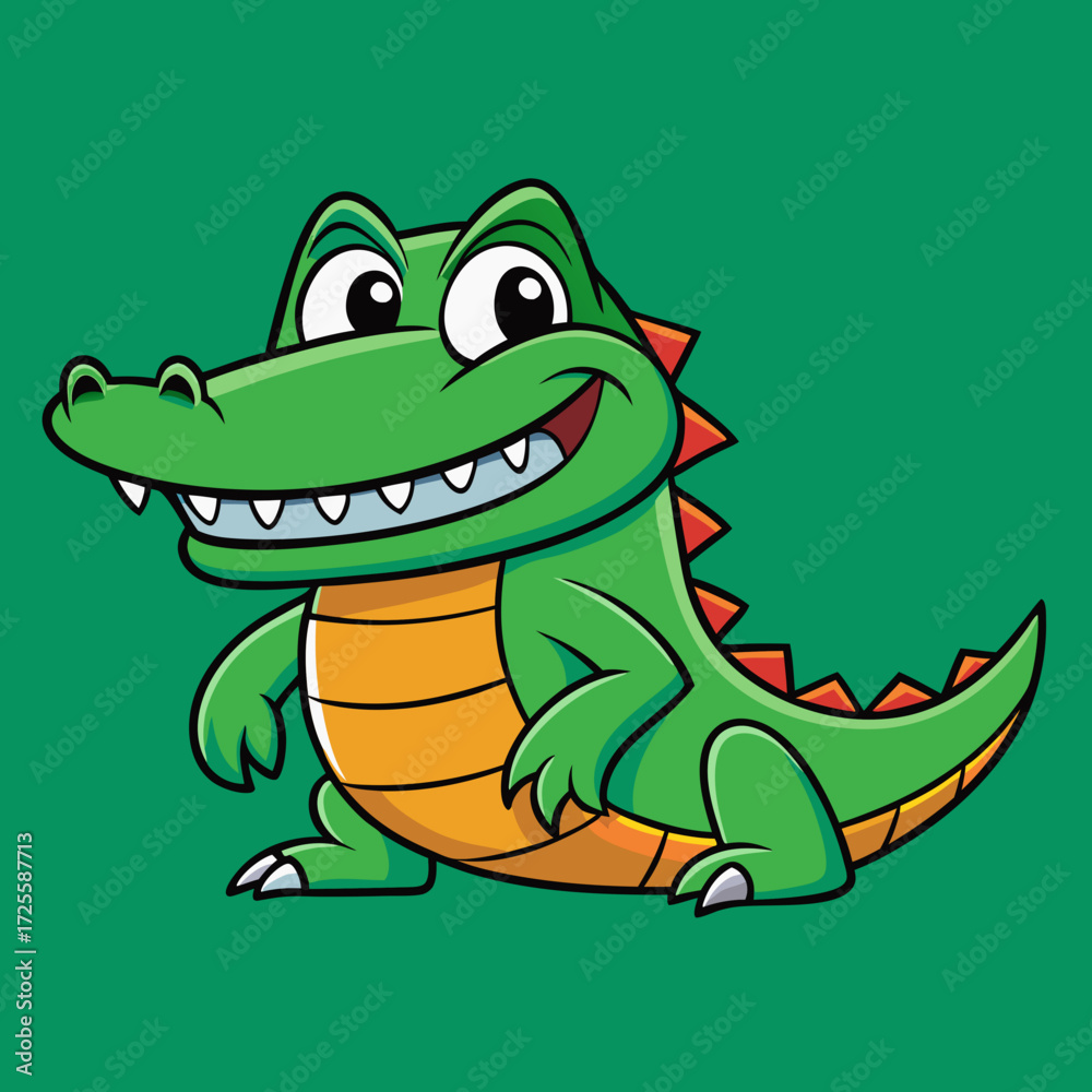 Fototapeta premium cartoon crocodile with a smile