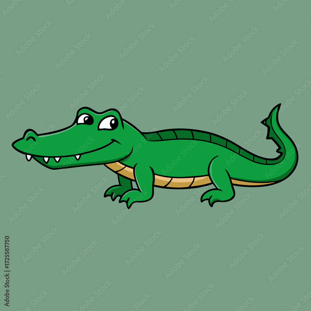Fototapeta premium cartoon crocodile with a smile