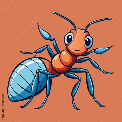 vector illustration of cartoon spider