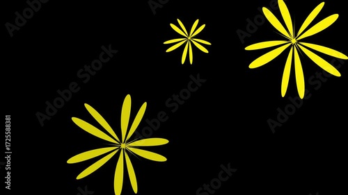 yellow flowers on black background