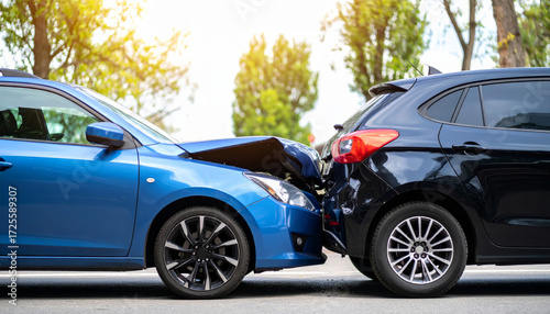 Minor Rear-End Car Collision on a Suburban Street incident