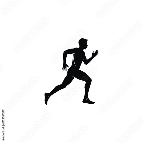 Dynamic silhouette of a runner in motion, showcasing athleticism and the spirit of competition in sports.