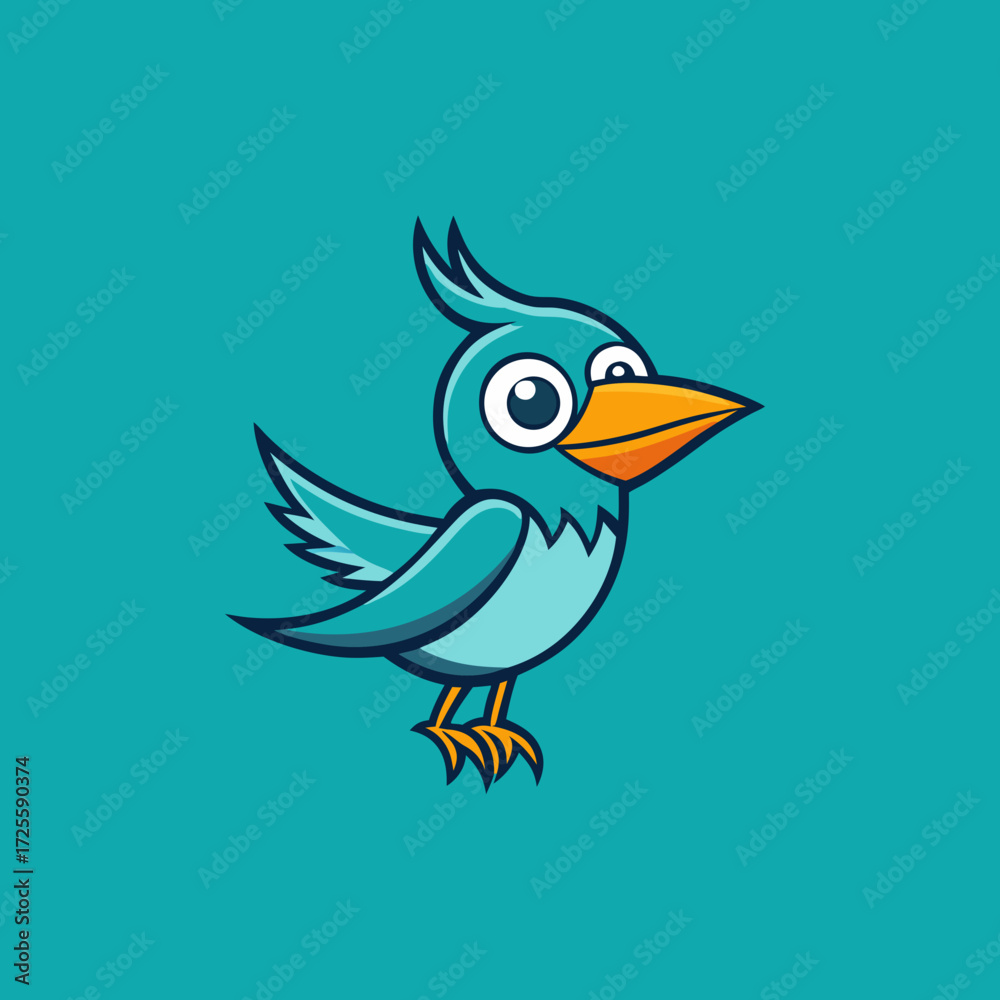 Fototapeta premium vector illustration of a cartoon bird