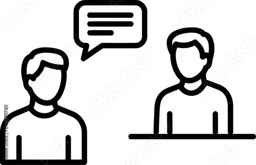 Two people communicating with speech bubble chat icon graphic symbol vector