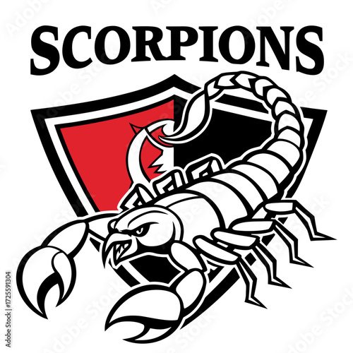 Scorpion Mascot Logo Vector with Shield