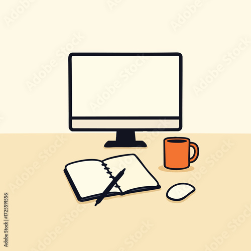 Modern Coding Workspace – Developer Desk Setup with Computer, Laptop, and Programming Screens