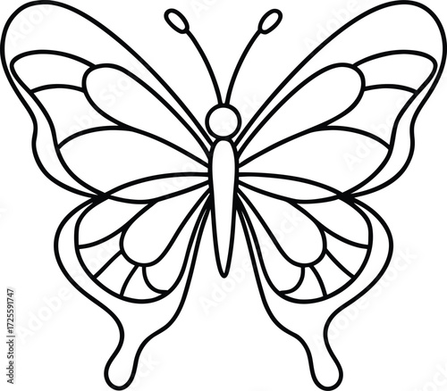 Vector art of butterfly with intricate wing patterns, this simple yet elegant design captures the essence of nature and beauty, perfect for various creative projects