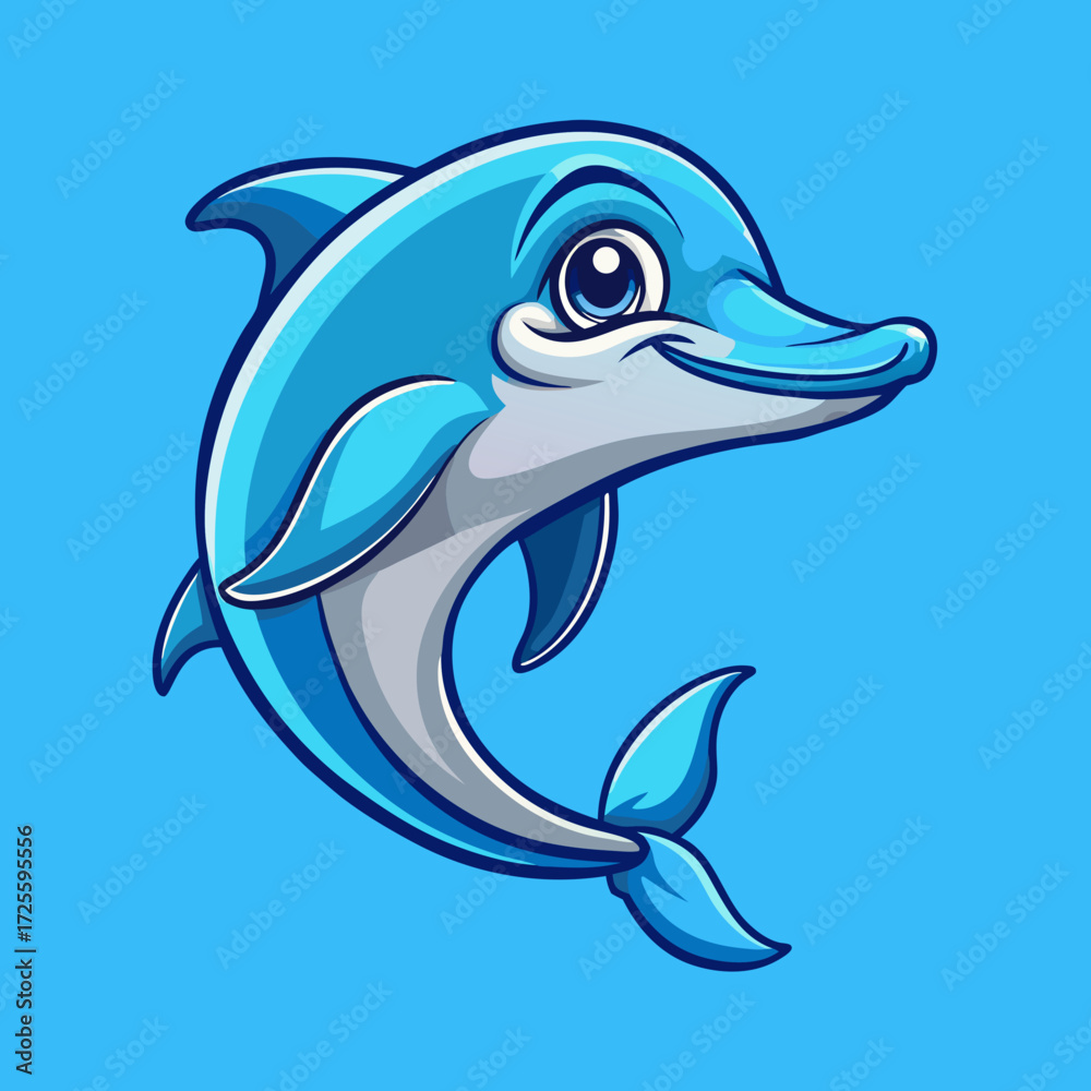 Obraz premium vector illustration of a cartoon shark
