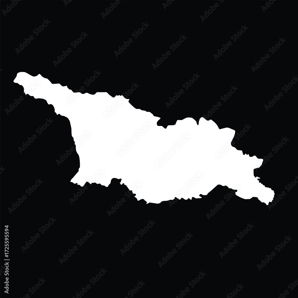 Obraz premium Georgia State Outline Vector – Minimalist White on Black Design