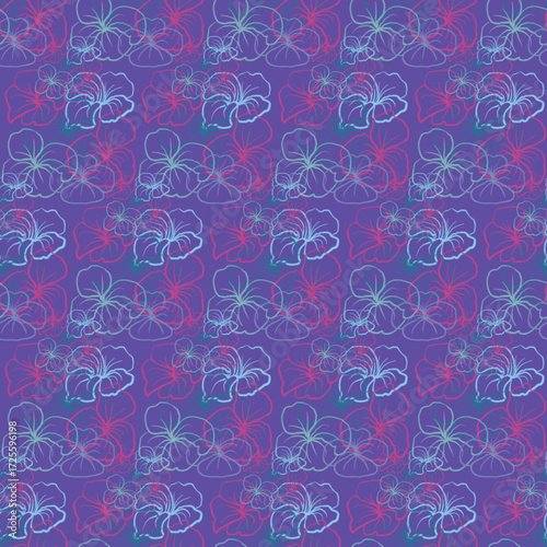 A seamless floral patterned background, small green leave