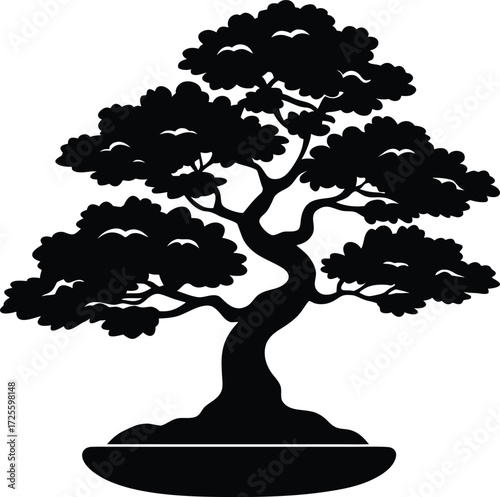 bonsai tree isolated on white background ,tree vector  