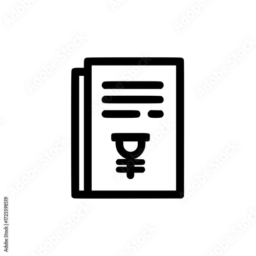 Vector icon of paper and gender symbol representing equality awareness and inclusive documentation