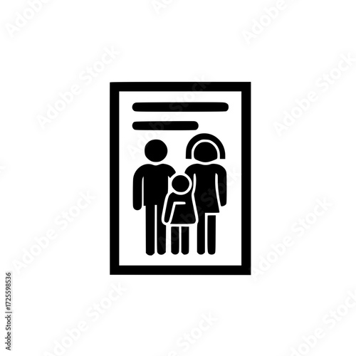 Document with cheerful family icon for parenting affection and positive family communication design