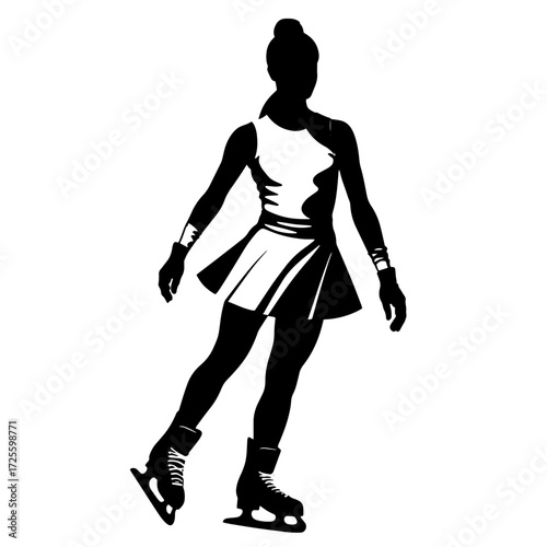 Skater performing on ice in a graceful pose during a winter practice session