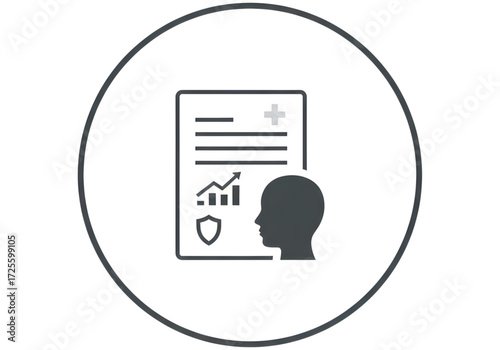 Minimal icon of a pediatric wellness report — no  background, no shadow PNG