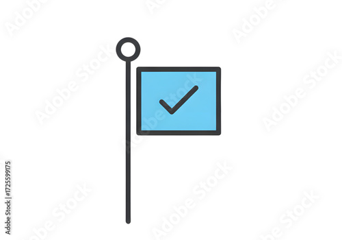 Minimal icon of a project milestone flag —no background, no shadow PNG