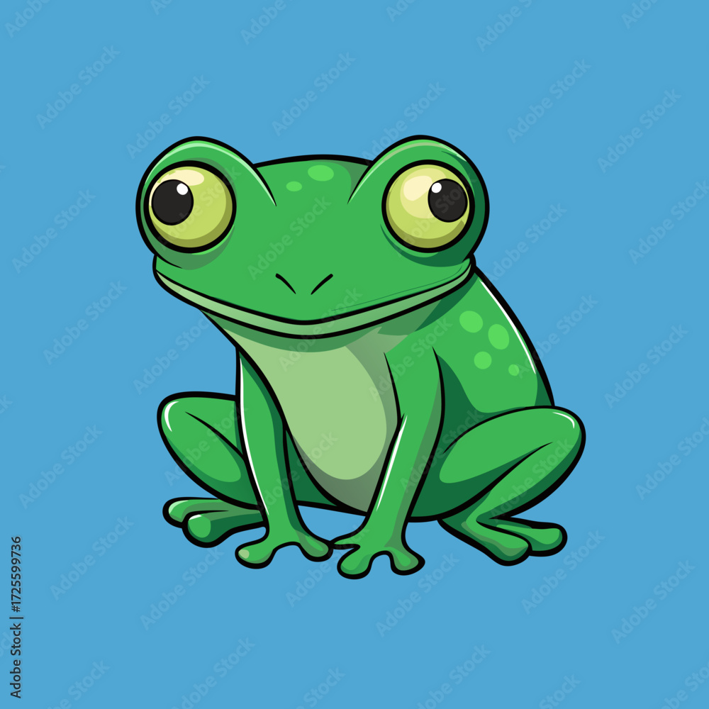 Fototapeta premium green frog on white background