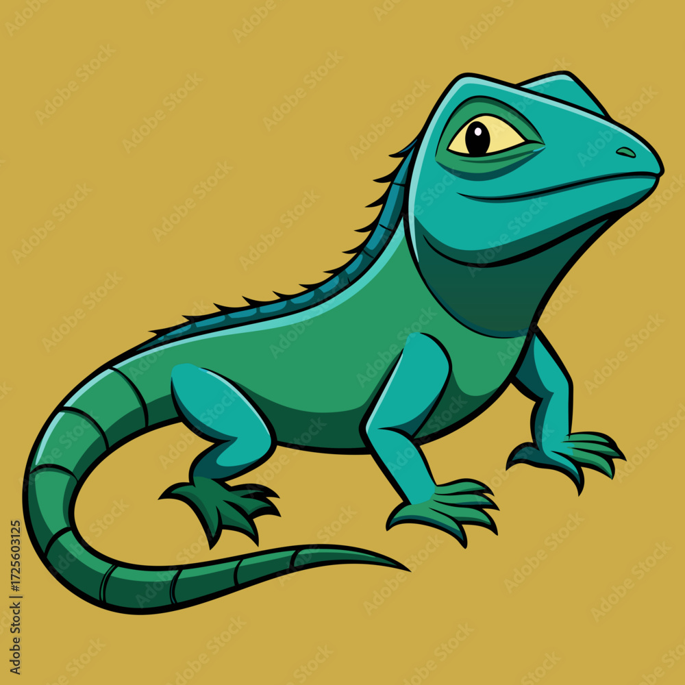 Obraz premium green lizard on a branch