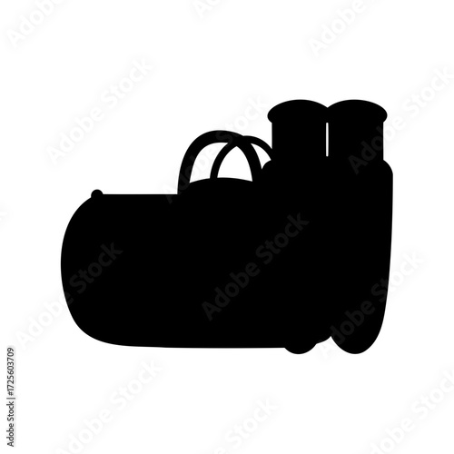 Silhouette of a Gym Duffel Bag, Sports Equipment and Accessories Vector