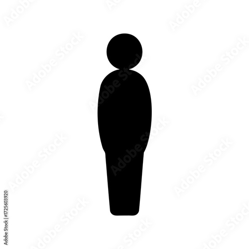 Simple black person icon, a representative visual for human presence and accessibility