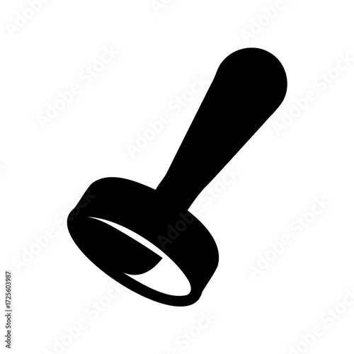 Black silhouette of a bottle opener on a white background illustration