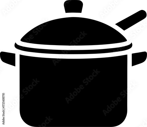 Saucepan silhouette icon vector on white background 