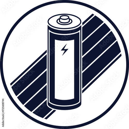 Battery icon with lightning bolt and stripes symbol
