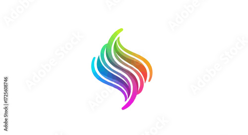 Stunning abstract flame design with vibrant rainbow colors offering a modern and dynamic visual, ideal for branding, presentations, or digital art projects.