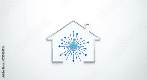 Modern home automation concept with stylish line art connecting every device, representing smart living and futuristic technology for convenient lifestyles