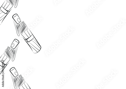 poster of closed rain umbrellas in line art style, for advertising, coupons or other types of printing