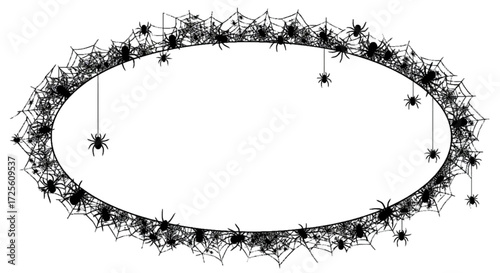 Spiders and Webs Decorative Frame Halloween Theme Creepy and Spooky