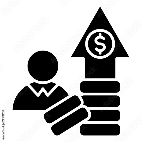 Earnings Rise Glyph Icon