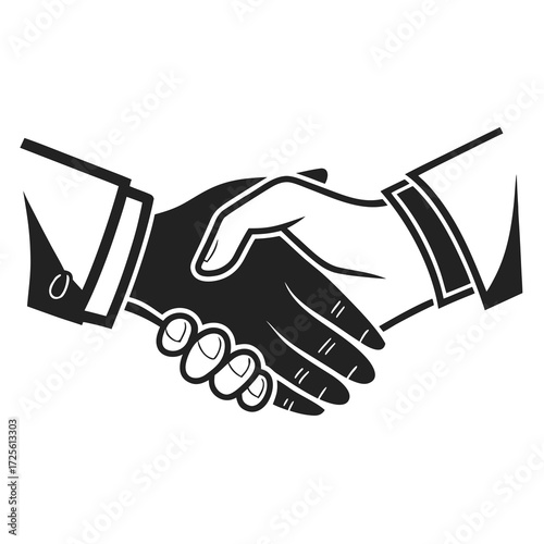 Two business people shaking hands in a formal agreement symbolizing partnership trust and successful collaboration