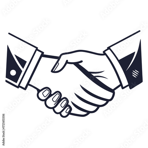 Two business people shaking hands in a formal agreement signifying partnership and successful collaboration