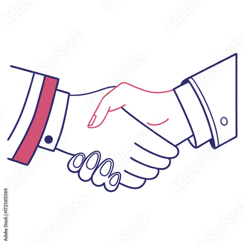 Close up of two hands in a firm handshake representing partnership agreement and successful business deal