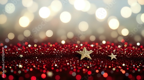 Wallpaper Mural Festive Starry Abstract Red White and Blue Bokeh Celebration. Torontodigital.ca