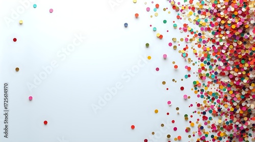 Wallpaper Mural Confetti scattering on white surface, festive celebration with colorful dots. Torontodigital.ca