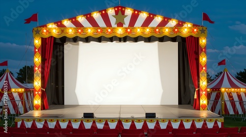 Wallpaper Mural Circus tent on stage at night with glowing lights Torontodigital.ca