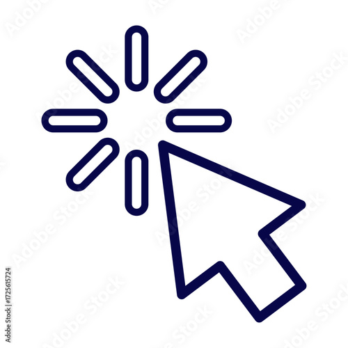 Clicking and Loading Illustration of a Pointer and Loading Circle Element