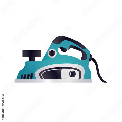 Electric Hand Planer Illustration Carpentry Tool for Smoothing Wood Surfaces