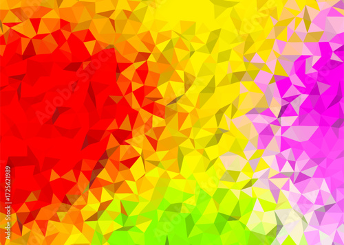 Abstract Colorful Polygonal Low Poly Background,Abstract Geometric Rainbow Mosaic