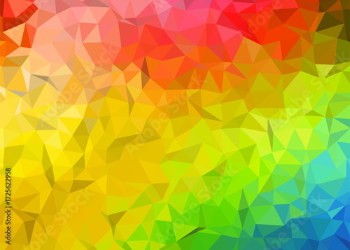 Abstract Colorful Polygonal Low Poly Background,Abstract Geometric Rainbow Mosaic