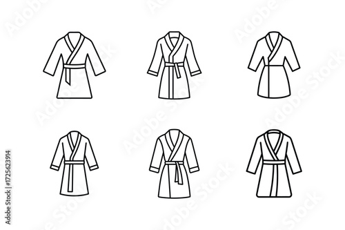 bathrobe line art vector illustration