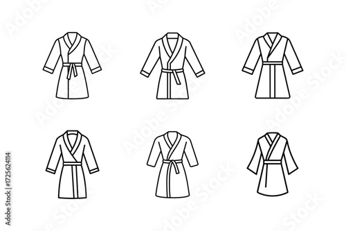 bathrobe icon line art vector illustration