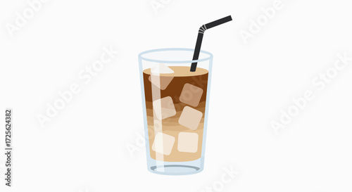Refreshing Iced Coffee: Summer Beverage Illustration