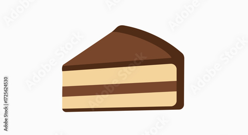 Delicious Chocolate Layer Cake Slice Icon