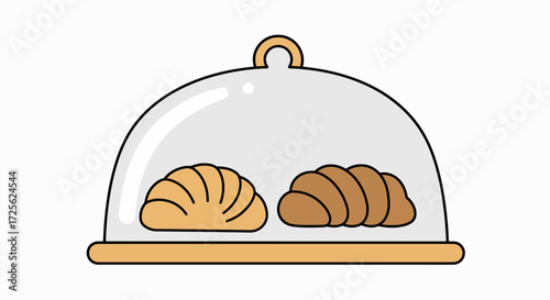 Sweet Treats Under Glass: Bakery Illustration