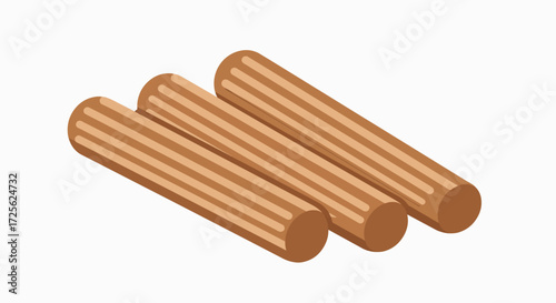Rustic Wooden Logs: Isometric Vector Illustration