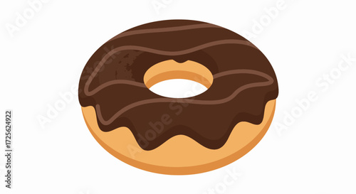 Delicious Chocolate Glazed Donut: Sweet Treat Illustration